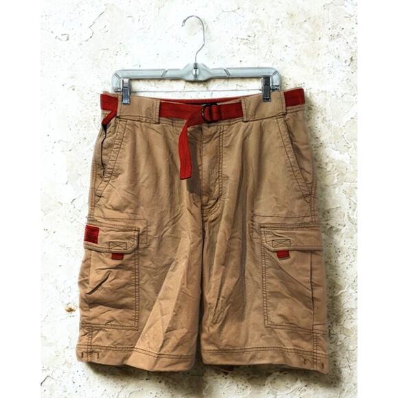 Abercrombie Fitch Paratrooper Cargo Shorts 32 Khaki Belted